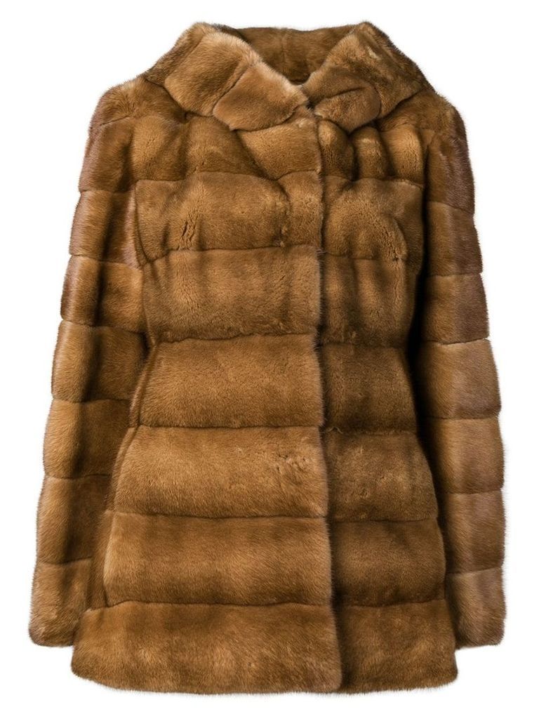 Liska Valencia short fur coat - Brown