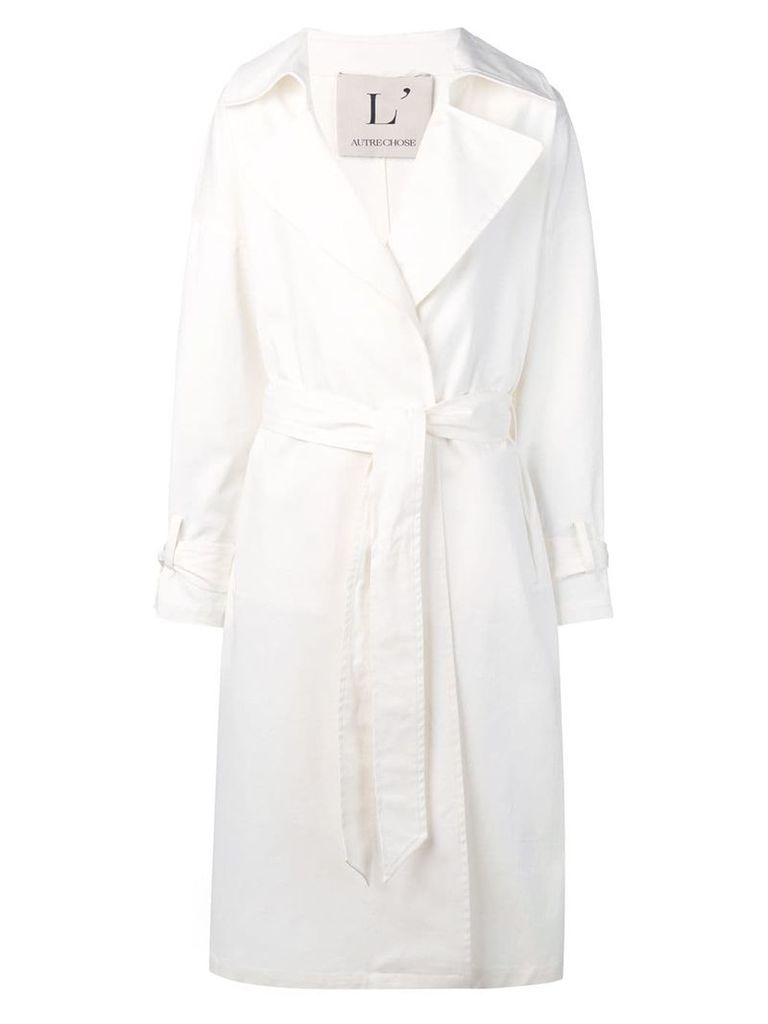 L'Autre Chose belted trench coat - White