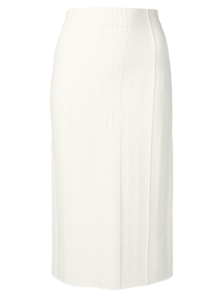 Alexander McQueen topstitching pencil skirt - White