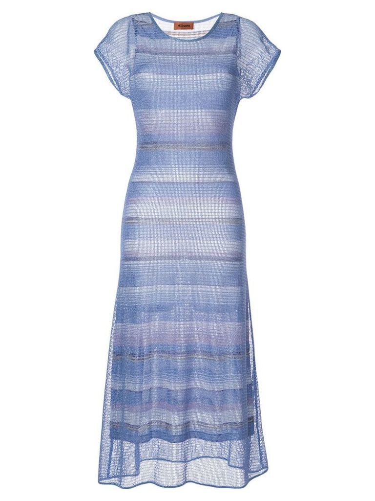 Missoni long knitted dress - Blue