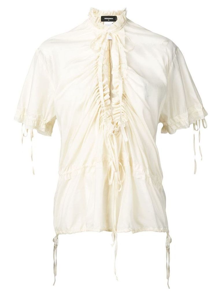 Dsquared2 ruched front blouse - NEUTRALS
