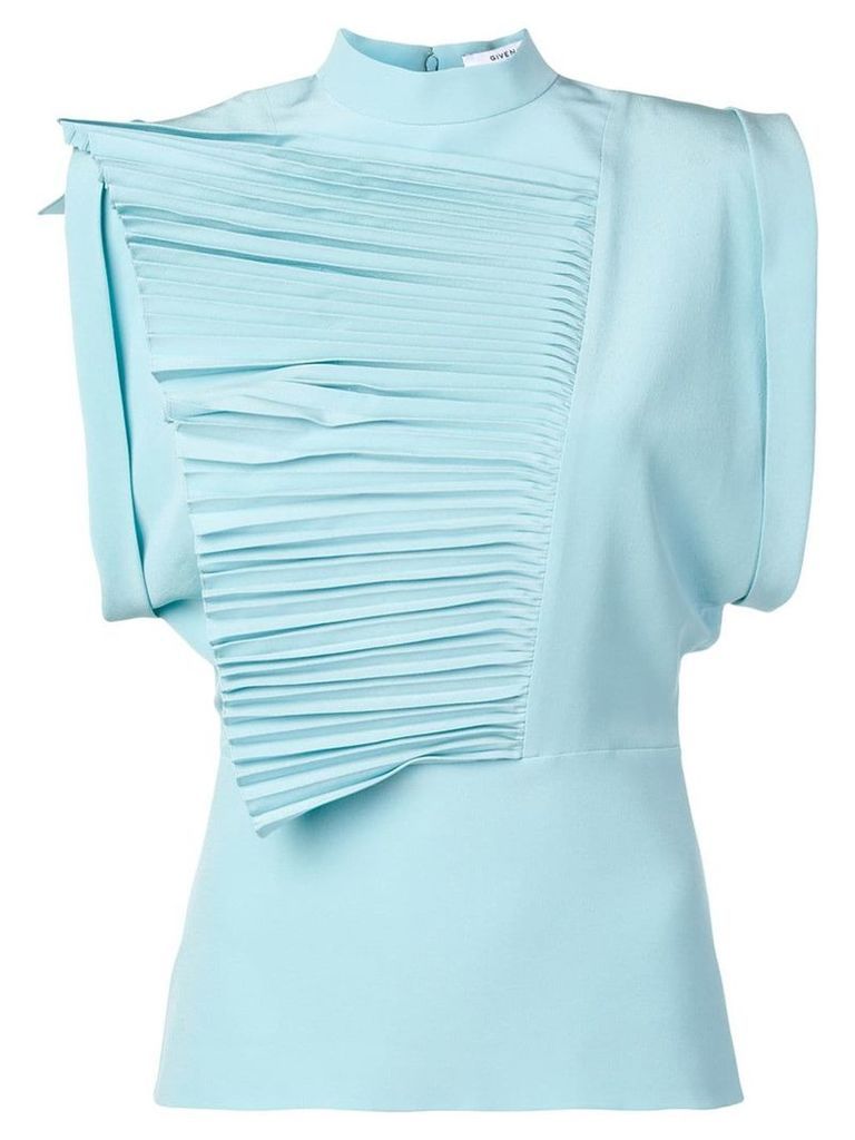 Givenchy pleated ruffles top - Blue