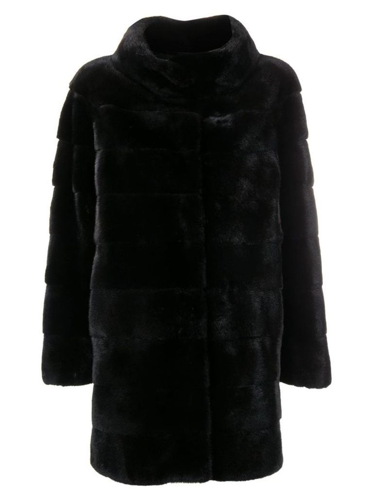 Liska Philippa fur coat - Black