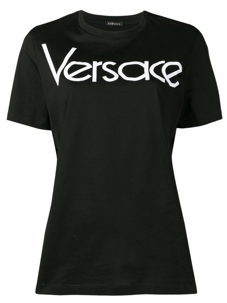 Versace logo print T-shirt - Black