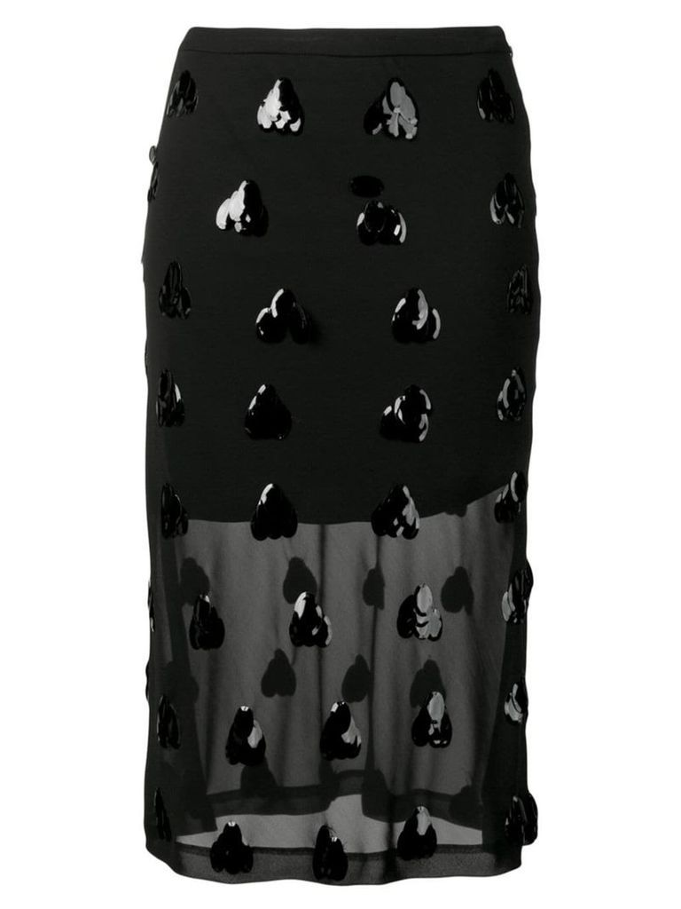 McQ Alexander McQueen sequin embellished sheer skirt - Black