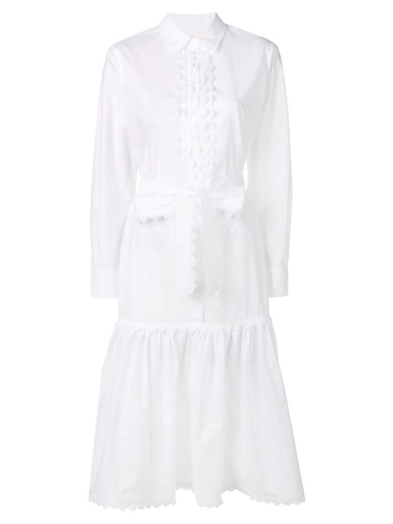 Tory Burch scalloped shirt dress - White
