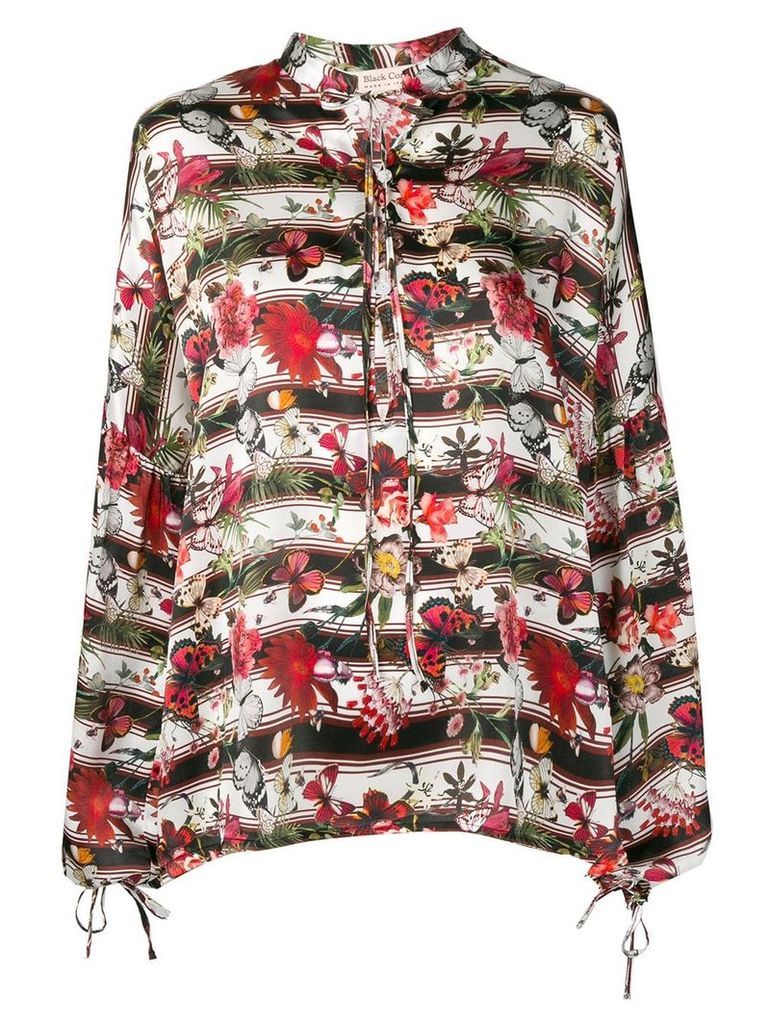 Black Coral butterfly print blouse - Red