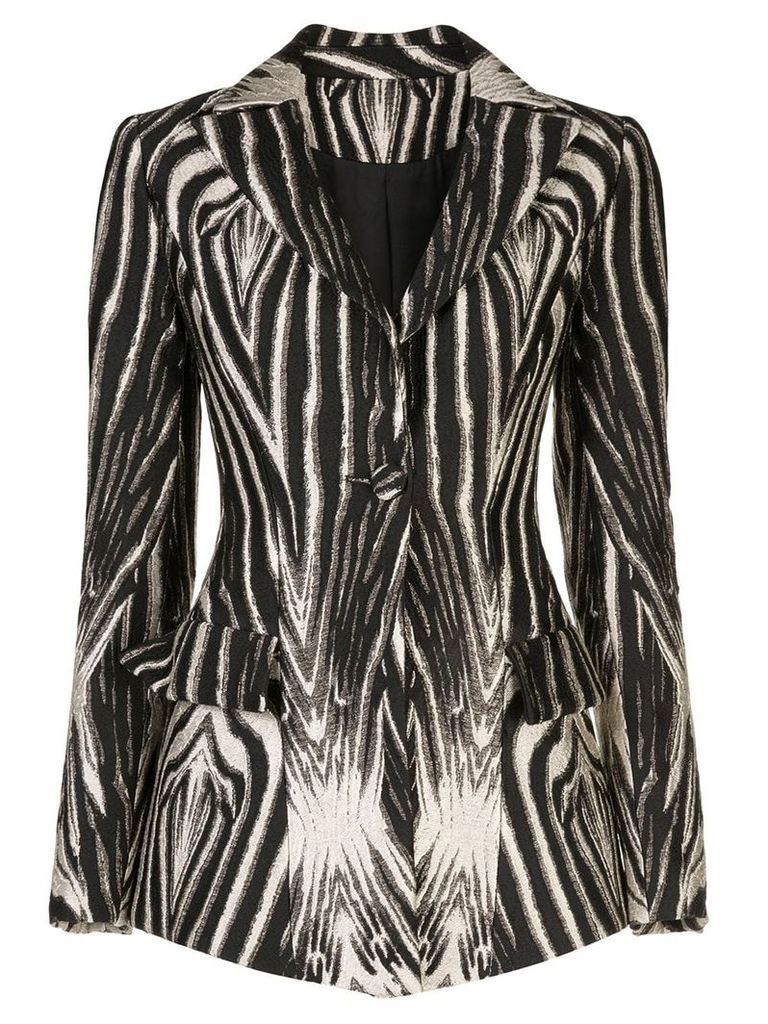 Christian Siriano zebra print blazer - Black