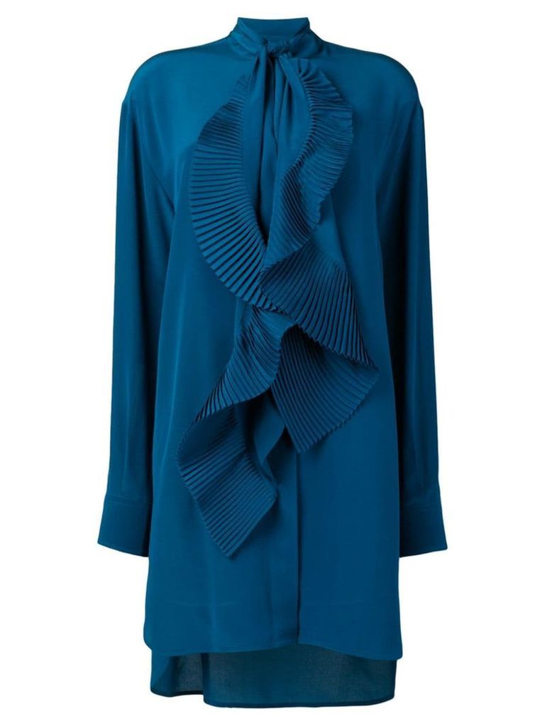 Givenchy pleated scarf shirt dress - Blue