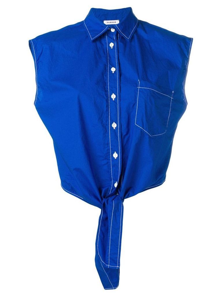 P.A.R.O.S.H. cropped sleeveless shirt - Blue