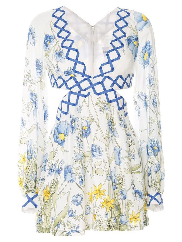Alice Mccall floral print cut out dress - White