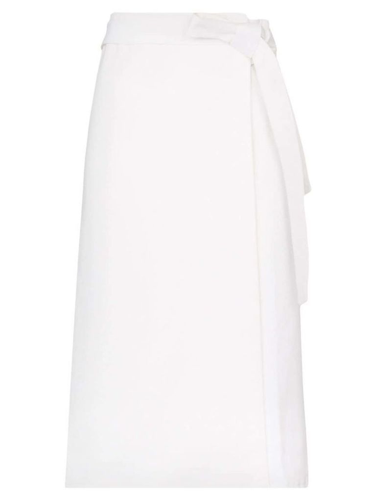 A Plan Application high-waisted cotton wrap skirt - White