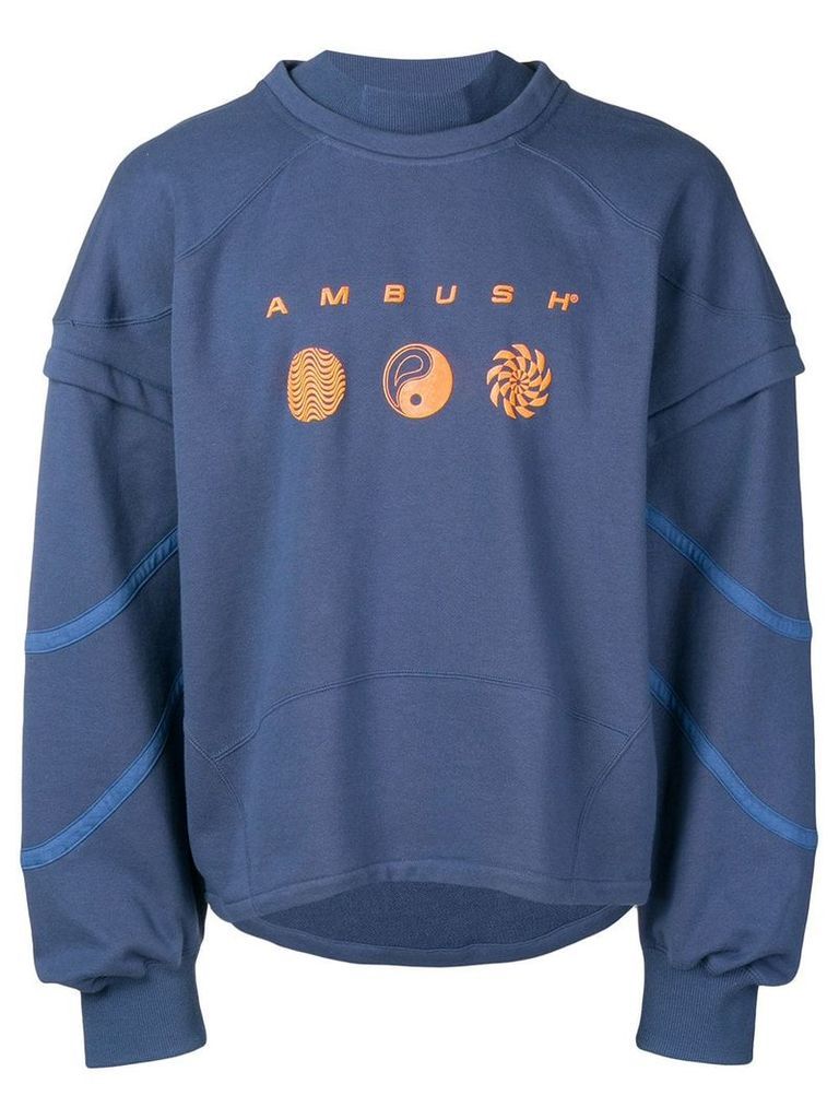 Ambush logo layered sweatshirt - Blue