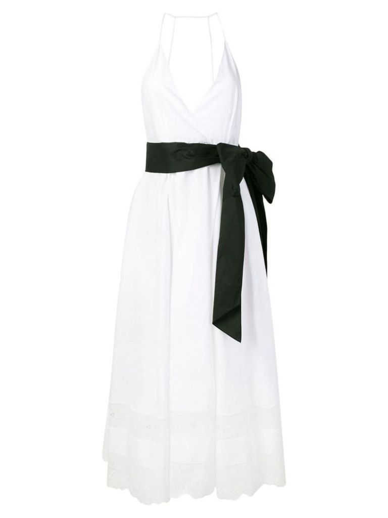 Nº21 contrast belt full dress - White