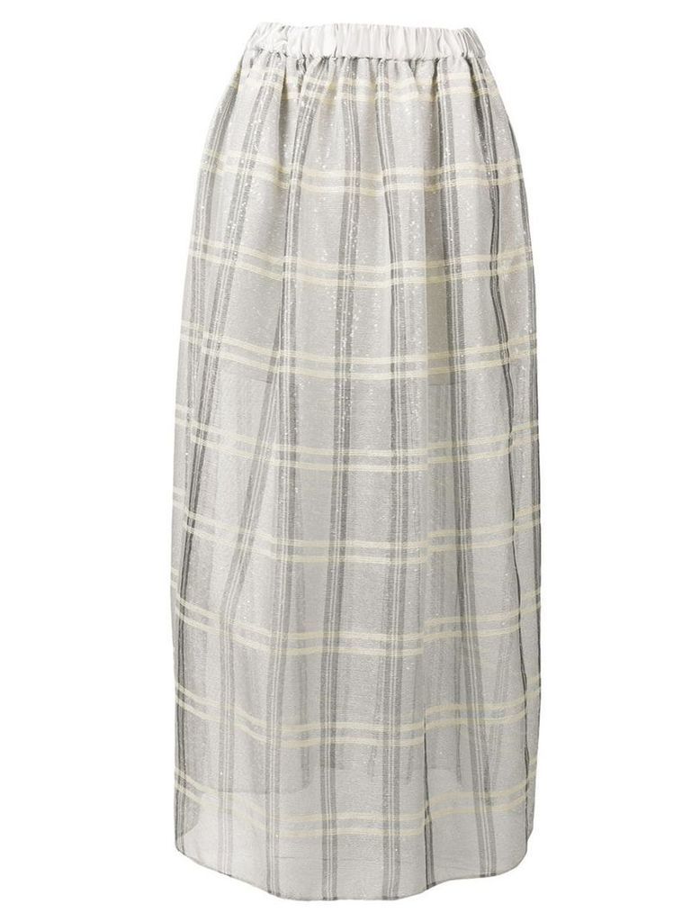 Emporio Armani sequinned check full skirt - Grey