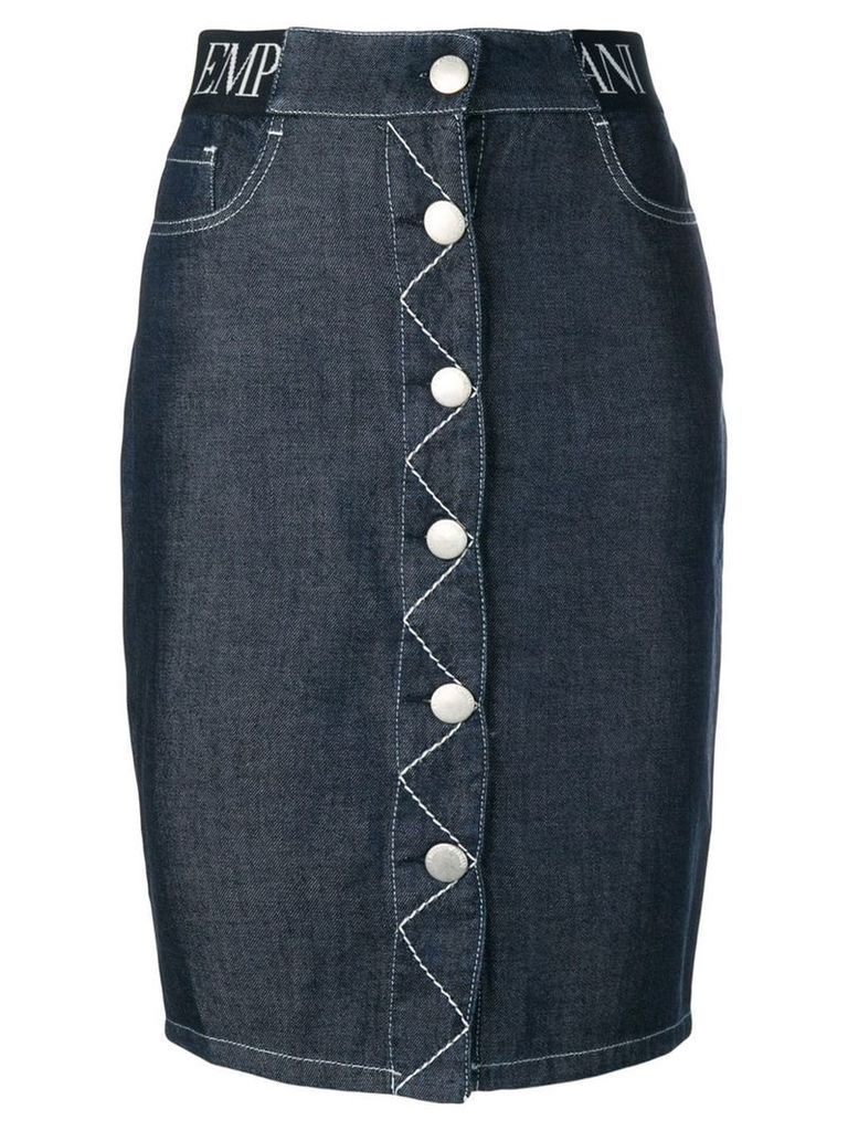 Emporio Armani five pocket design denim skirt - Blue