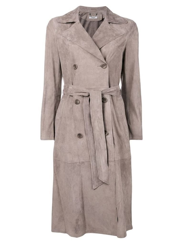 Desa Collection belted coat - Grey