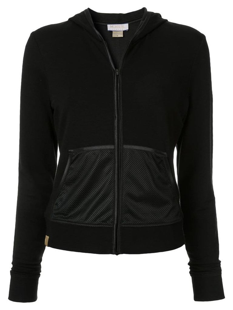 Monreal London velvet hoodie - Black