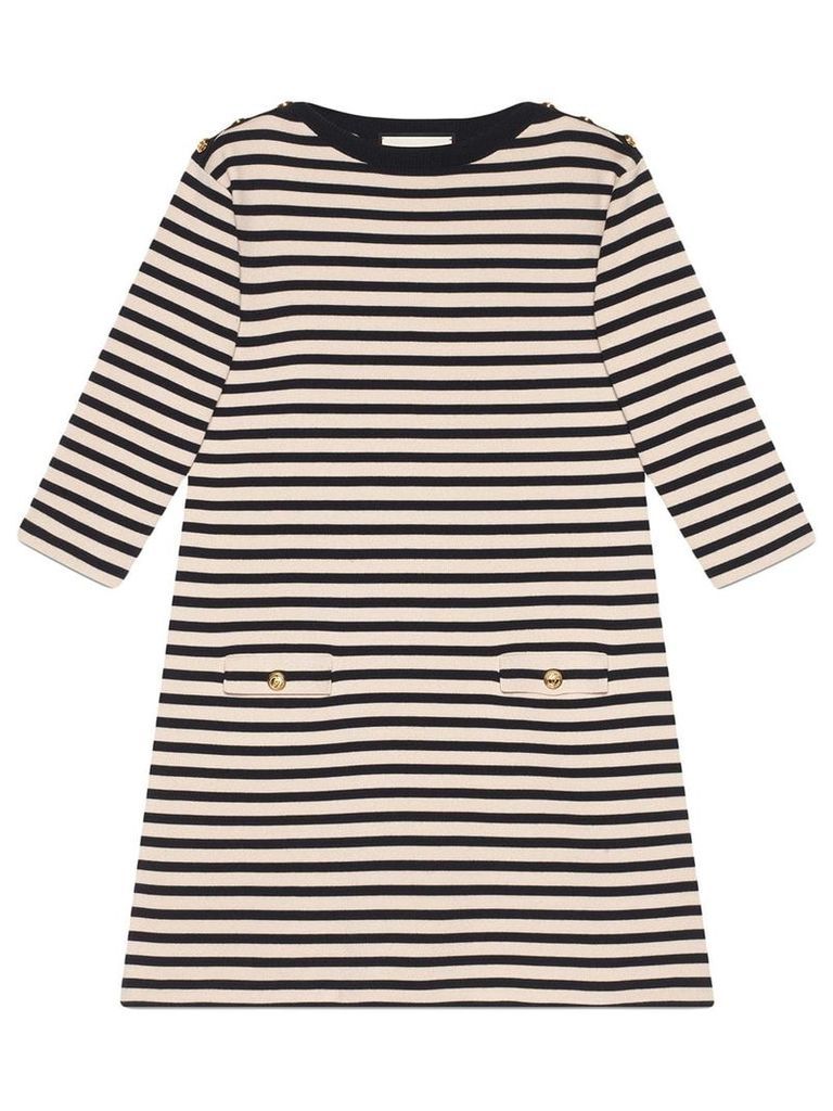 Gucci Striped wool dress with patch - Black