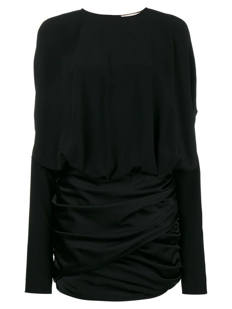Saint Laurent draped shoulder mini dress - Black