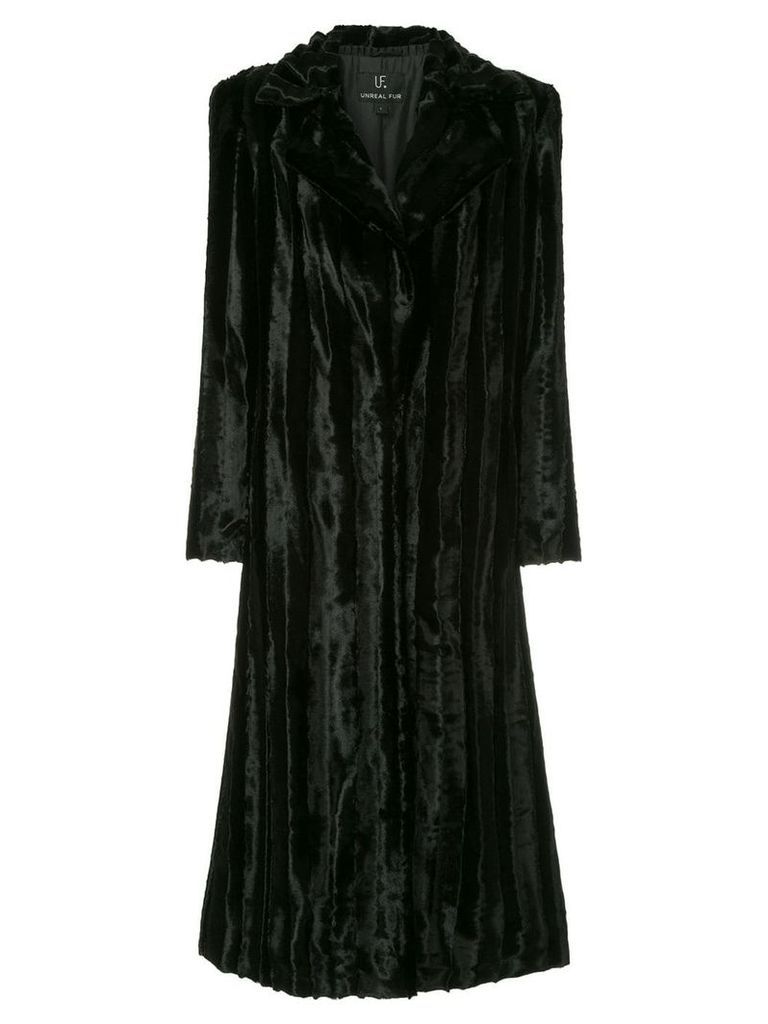 Unreal Fur Velvet Underground Coat - Black