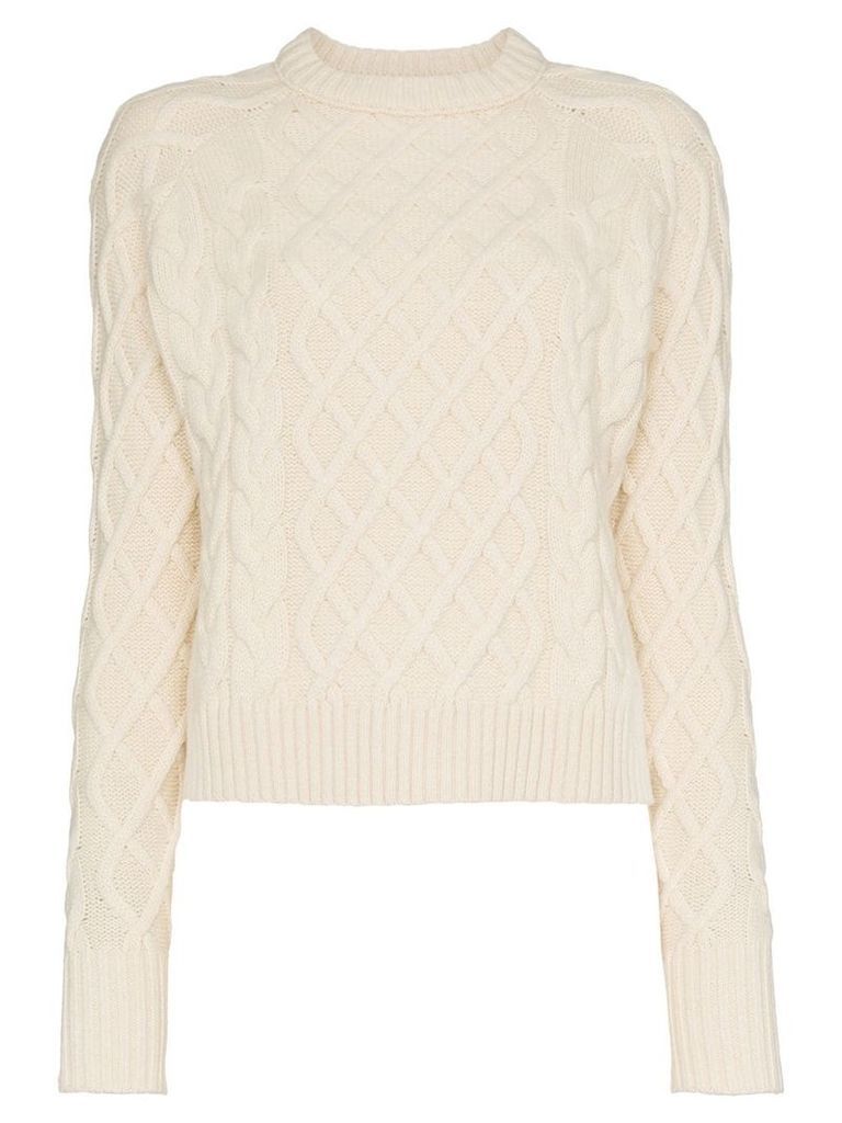 Rejina Pyo wool yak-cashmere blend cable knit sweater - White