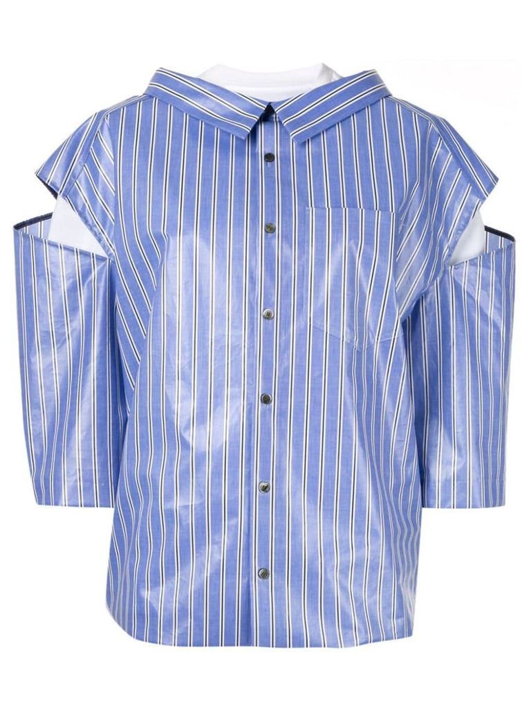 Irene striped layered shirt - Blue