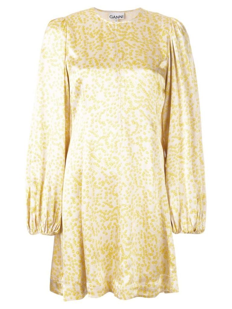 Ganni floral print mini dress - Yellow