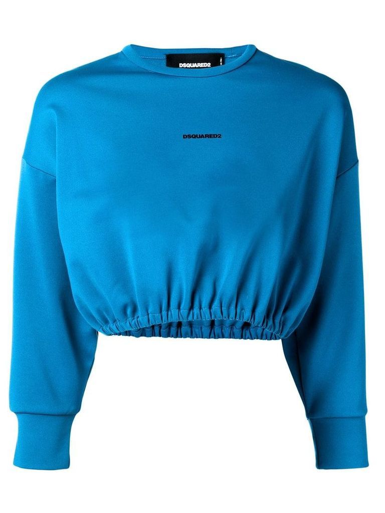 Dsquared2 logo print cropped sweater - Blue