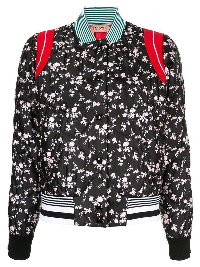 Nº21 floral print bomber jacket - Black