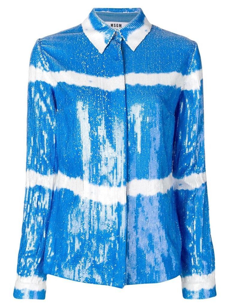 MSGM sequin shirt jacket - Blue