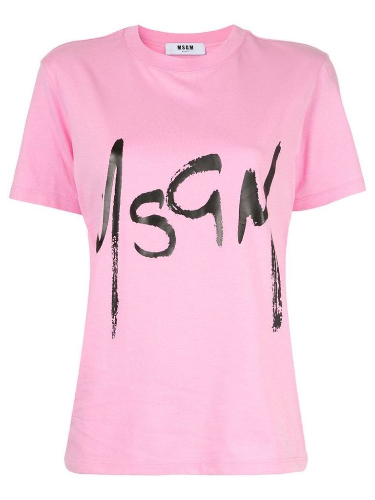 MSGM logo printed T-shirt - PINK