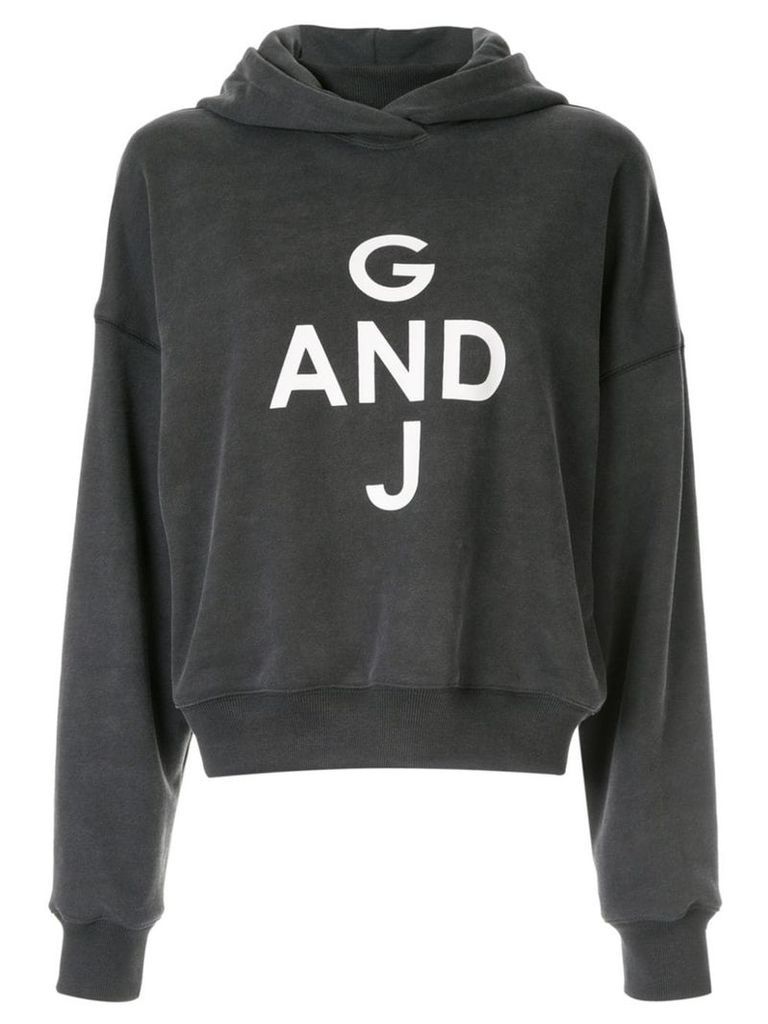 Goen.J print hooded sweatshirt - Grey