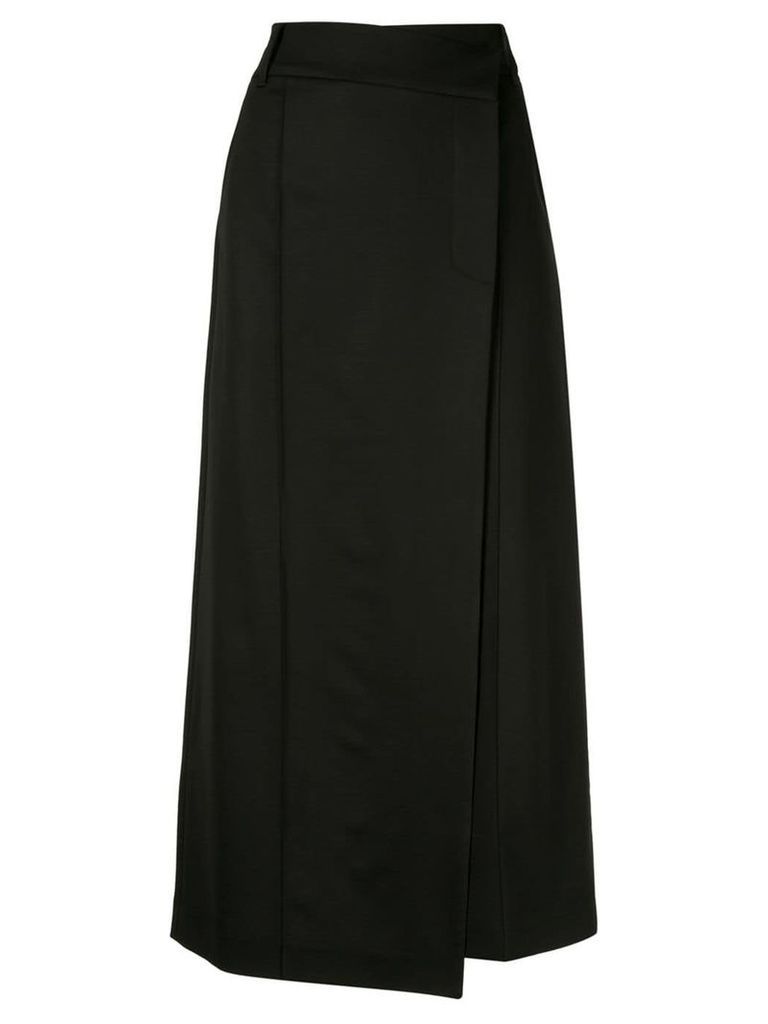 Goen.J asymmetric wrap skirt - Black