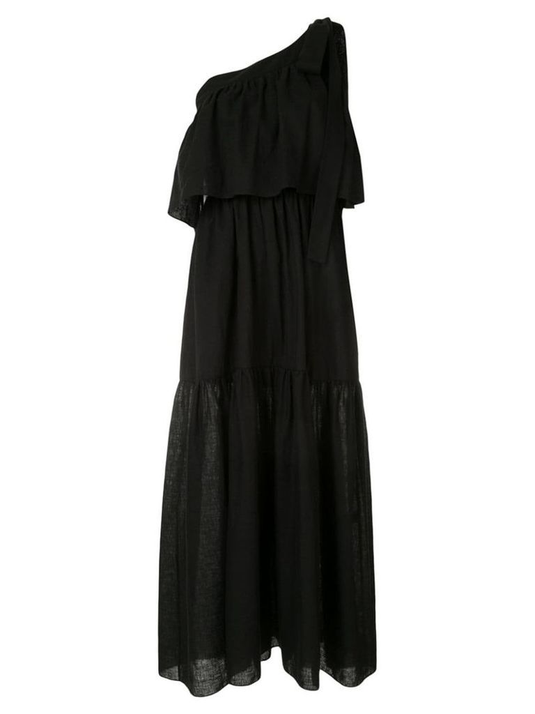 Goen.J long one-shoulder dress - Black