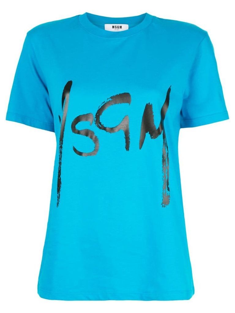 MSGM logo printed T-shirt - Blue