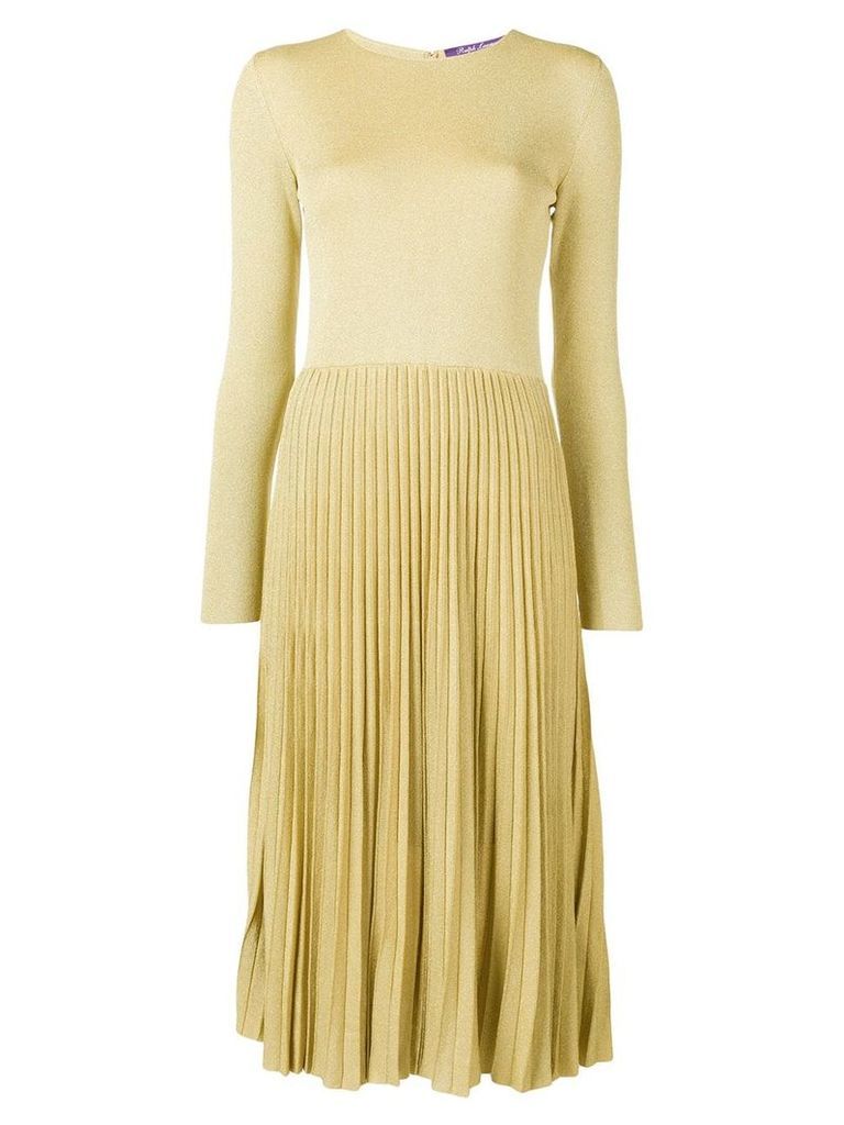 Ralph Lauren Collection lurex knit pleated dress - GOLD