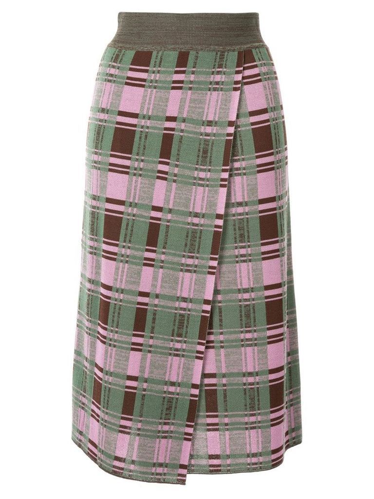 Goen.J Daria check-printed jacquard knit midi skirt - Multicolour