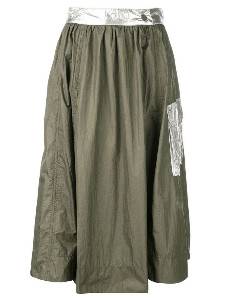 GANNI metallic patch skirt - Green