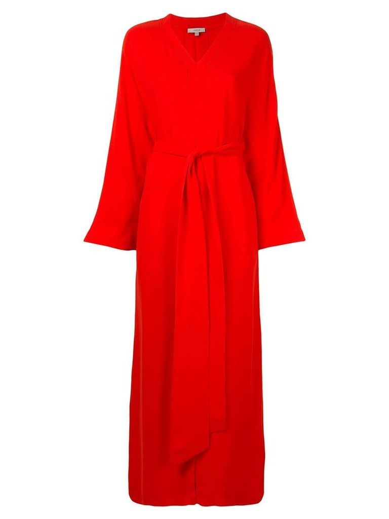 Layeur wrap-around long dress - Red