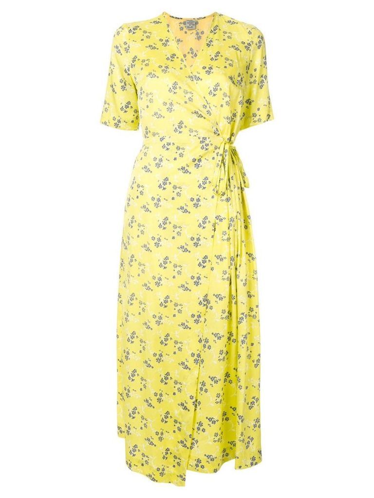 Baum Und Pferdgarten floral-print wrap dress - Yellow