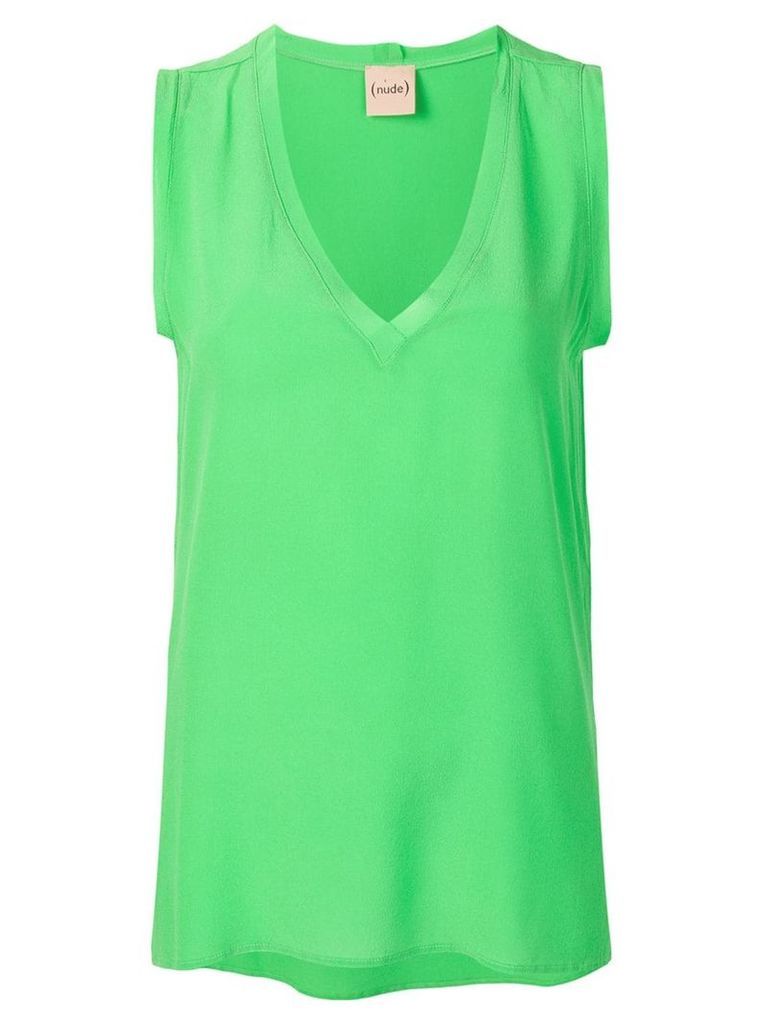 Nude v-neck top - Green