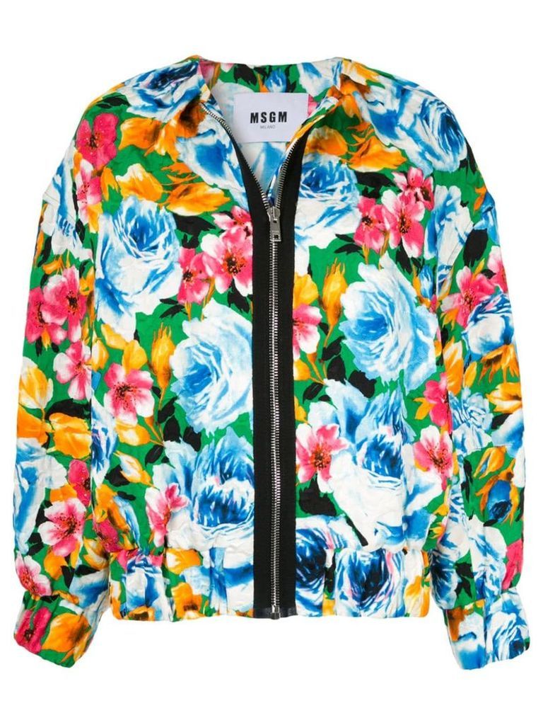MSGM floral pattern bomber jacket - Multicolour