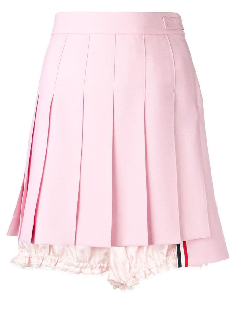 Thom Browne Lace Trim Bloomer Miniskirt - PINK