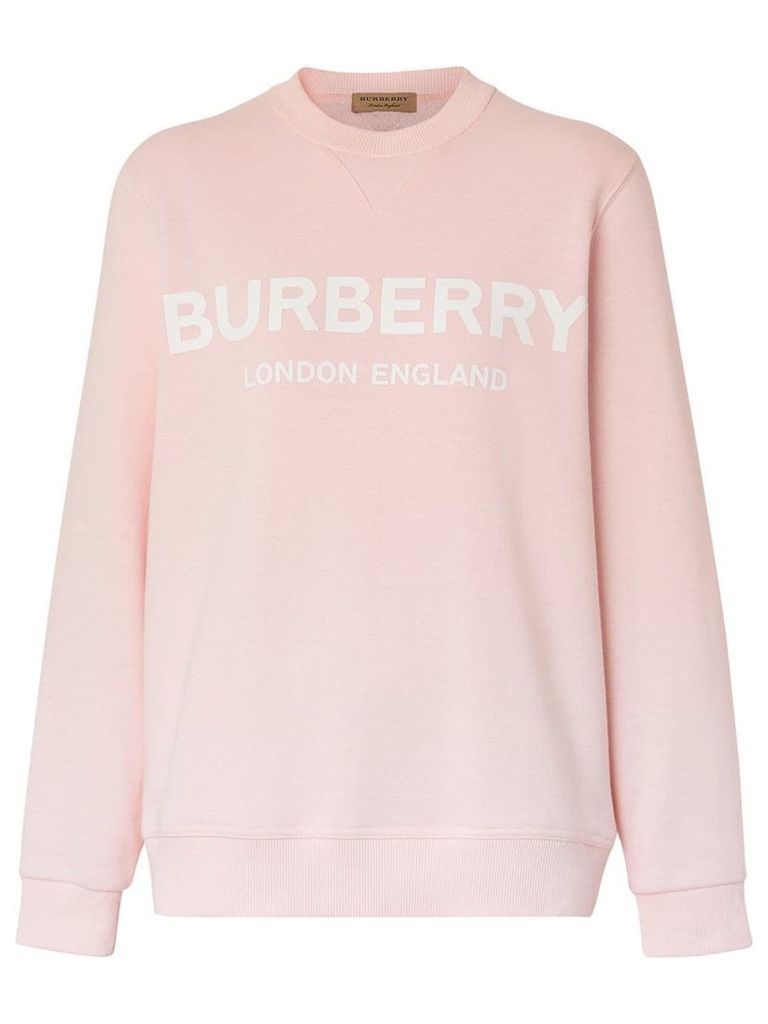 Burberry Logo Print Cotton Sweatshirt - PINK