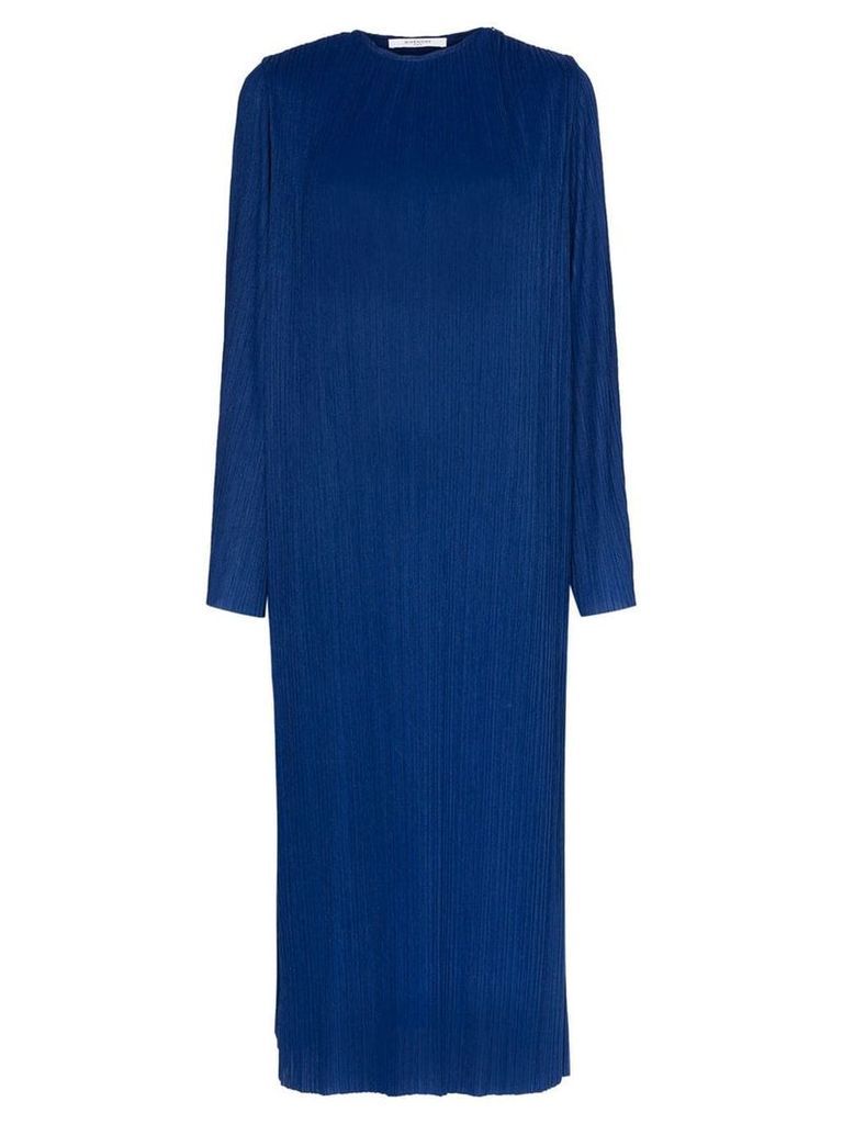 Givenchy long-sleeved pleated midi dress - Blue