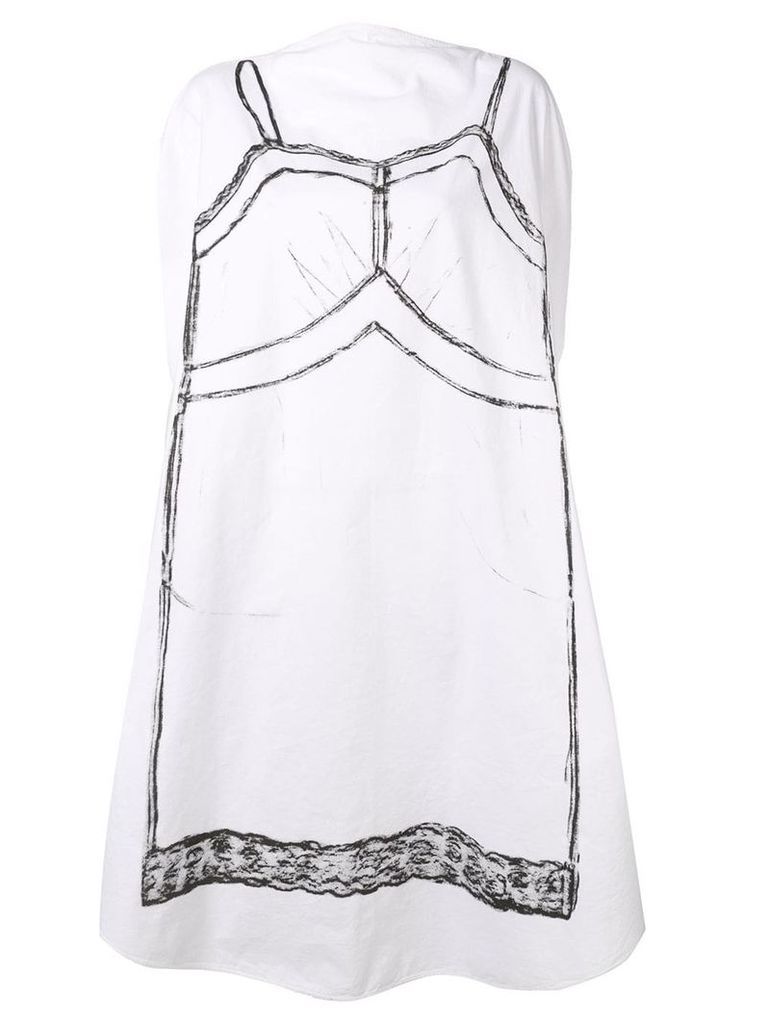 Mm6 Maison Margiela Trace Marked printed circle dress - White