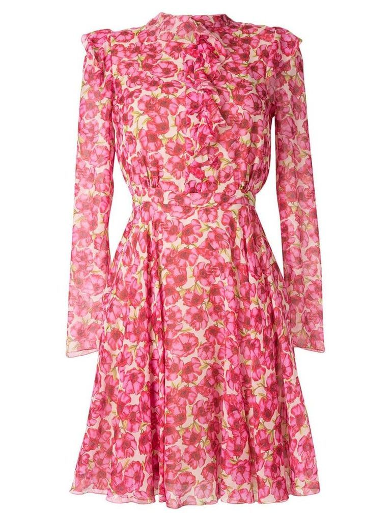 Giambattista Valli floral long-sleeve dress - PINK