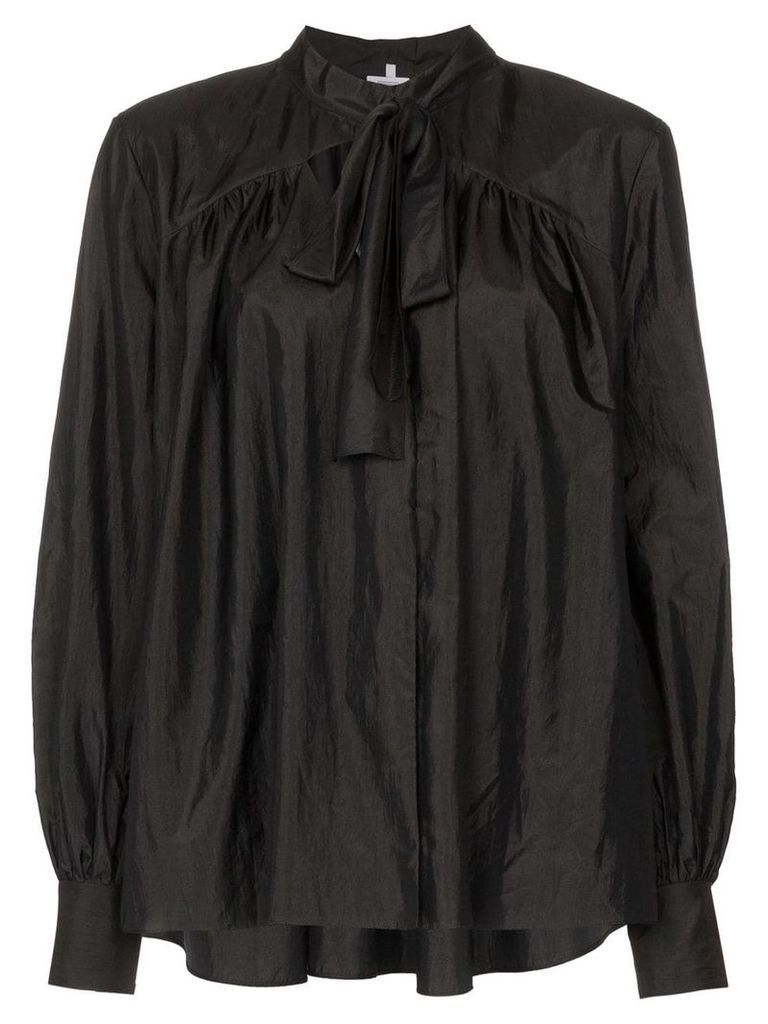Rosie Assoulin Beading long-sleeved tie neck blouse - Black