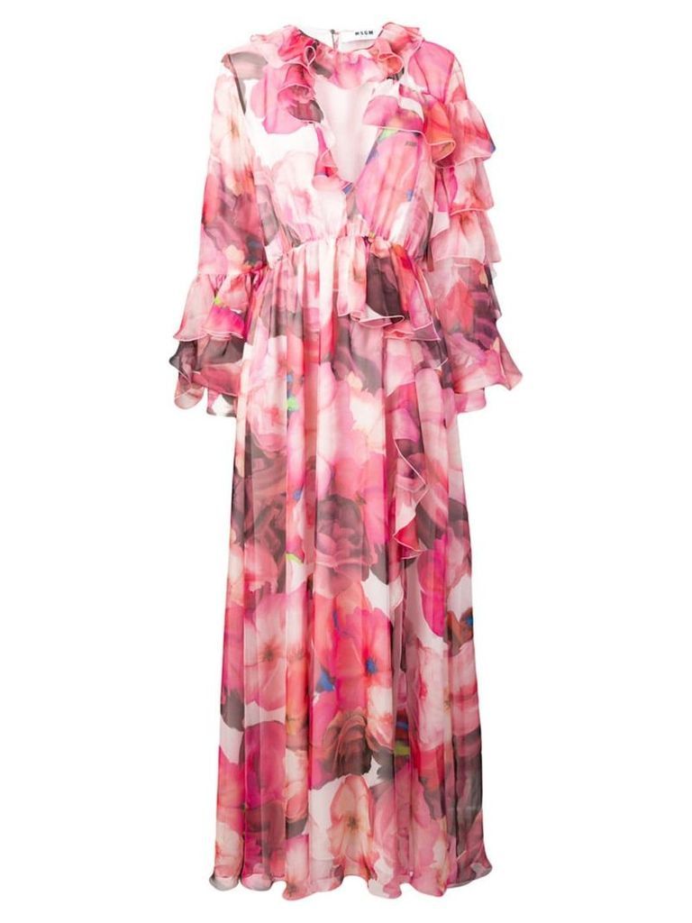 MSGM floral print maxi dress - Pink